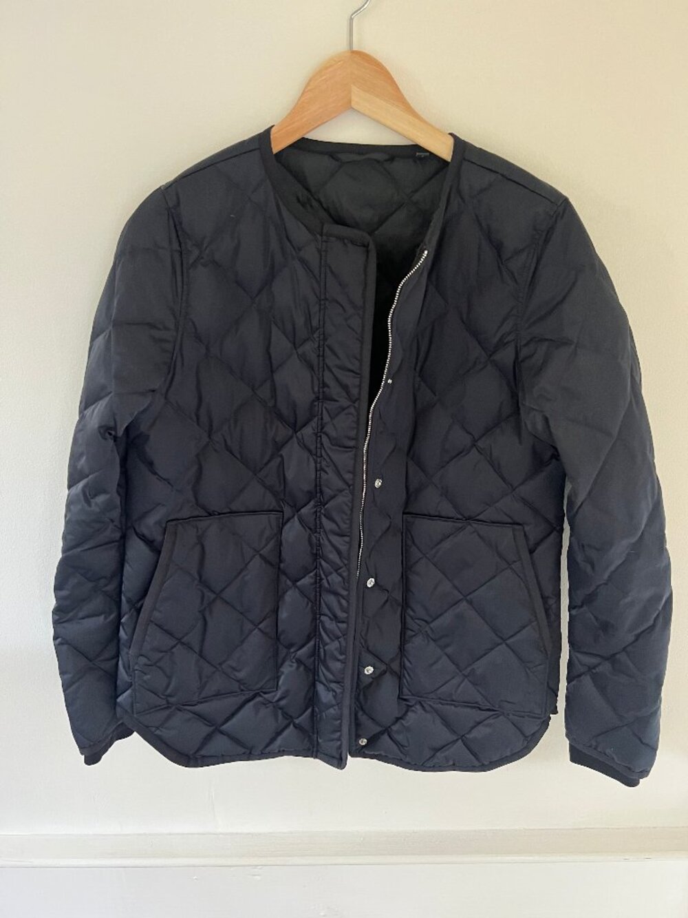 Theory Women's Diamond-Quilted Collarless Liner Jacket Black Size Small
